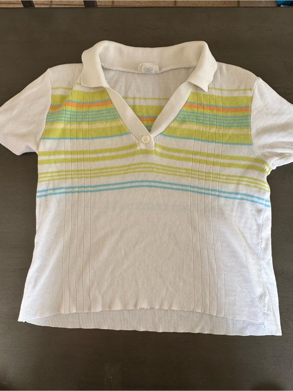 VTG Canyon River Blues Polo Shirt Women Medium Collar Short Sleeve Knitted Retro